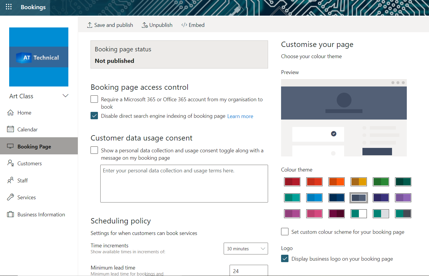 Configuring Bookings Office 365