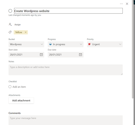 Microsoft Planner Interface