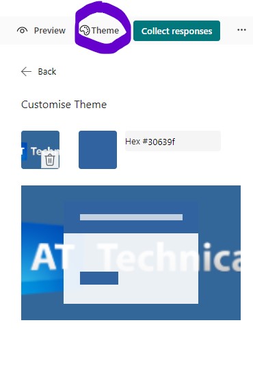 Customising Microsoft Form Theme