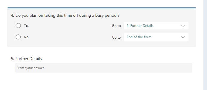 Configuring Branching Questions in Microsoft Forms