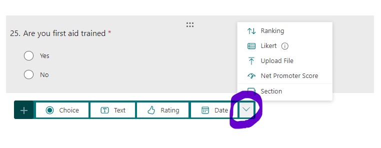 Splitting the MS form with Sections