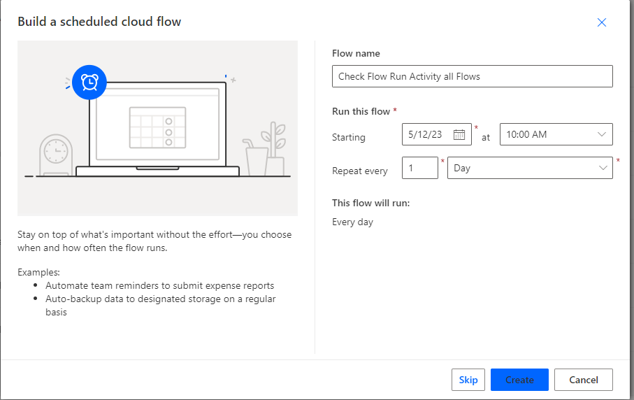 Scheduled Power Automate Flows