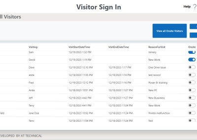 Visitor Sign in Power App
