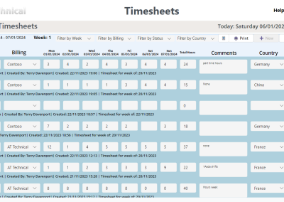 Power Apps Custom App for Time Sheets and filtering with custom filters