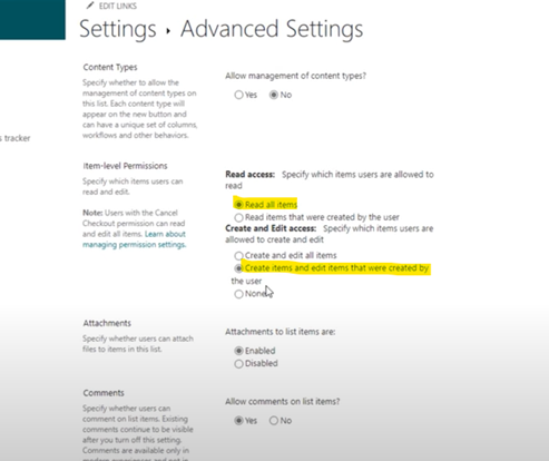 sharepoint advanced settings