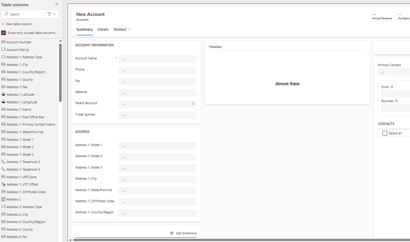 Dataverse form view