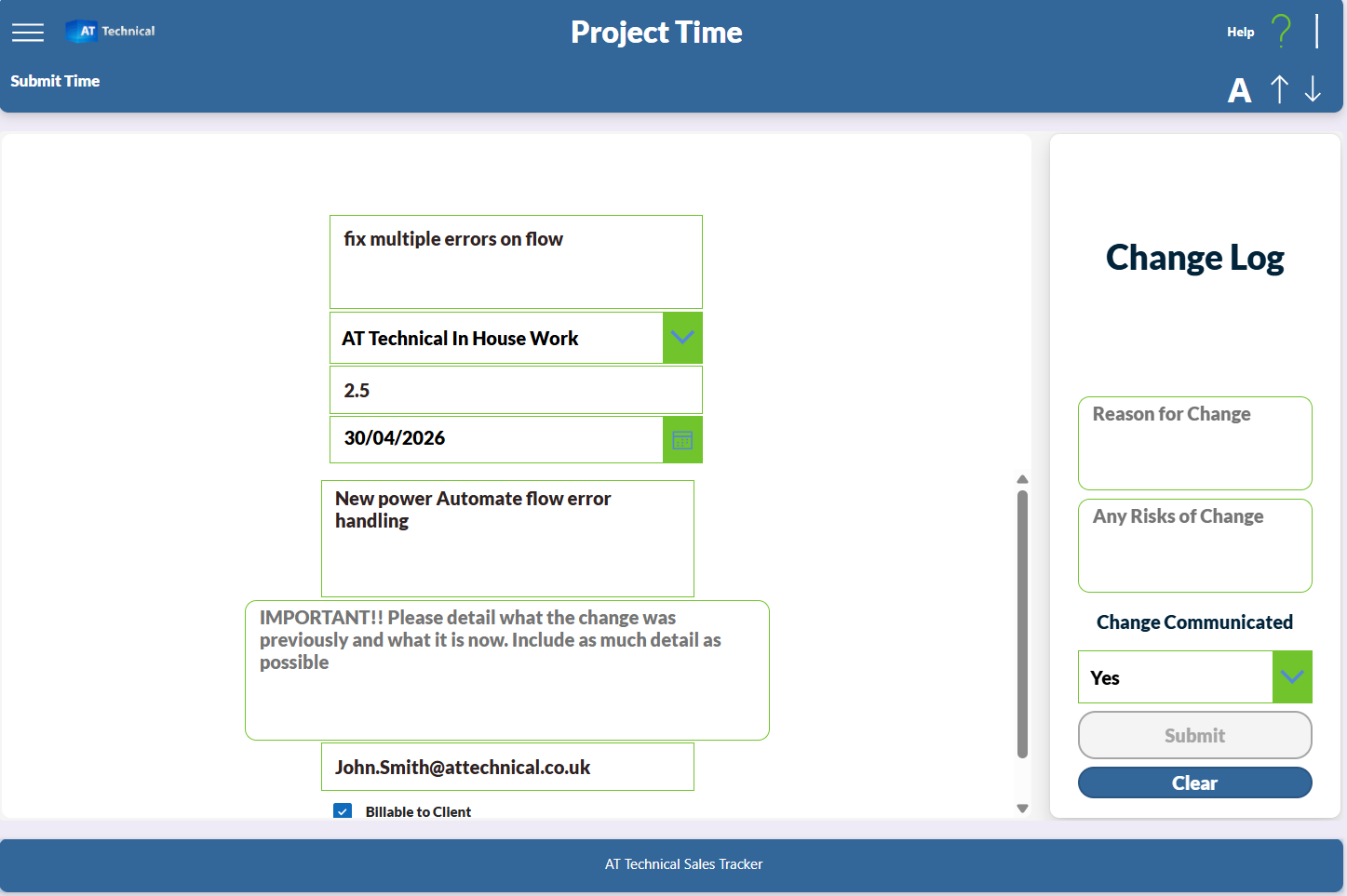PowerApps Project Time Tracker - Complete Application